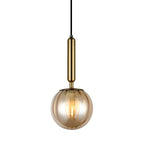 Lampa wisząca RAVENA śr. 15cm E27 | mosiądz/dymiony