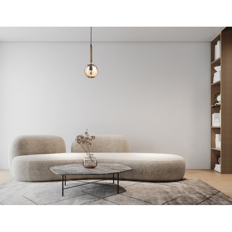 Lampa wisząca RAVENA śr. 15cm E27 | mosiądz/dymiony