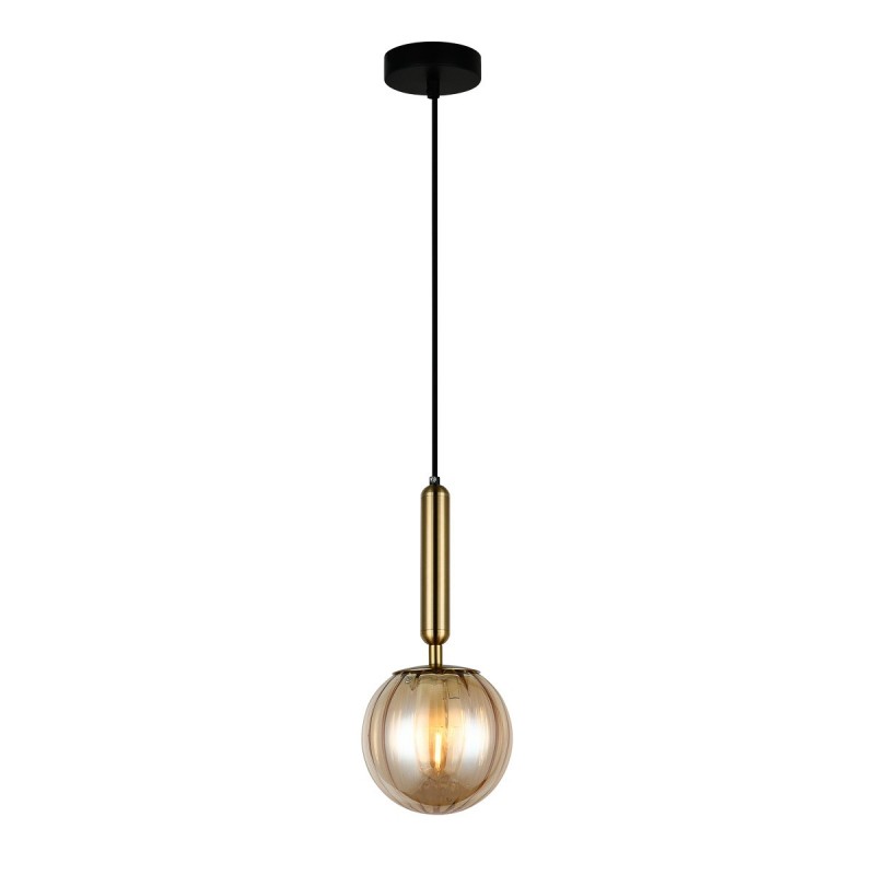 Lampa wisząca RAVENA śr. 15cm E27 | mosiądz/dymiony