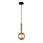 Lampa wisząca RAVENA śr. 15cm E27 | mosiądz/dymiony
