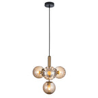 Lampa wisząca RAVENA śr. 43cm 4xE27 | mosiądz/bursztynowy