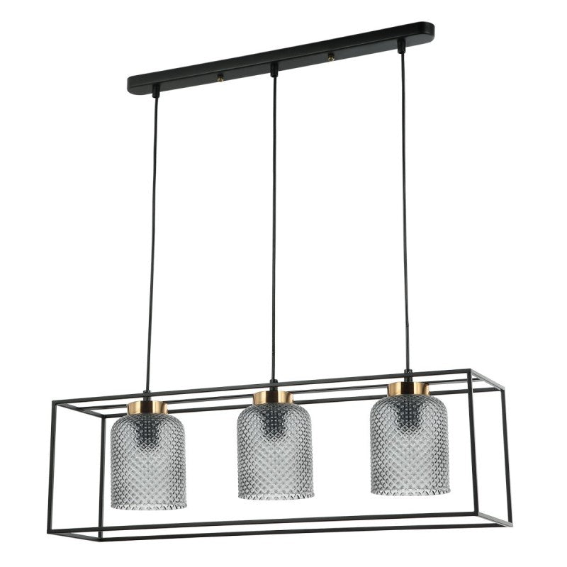 Lampa wisząca RETRO Sinella szer. 69,5cm 3xE27 | czarny