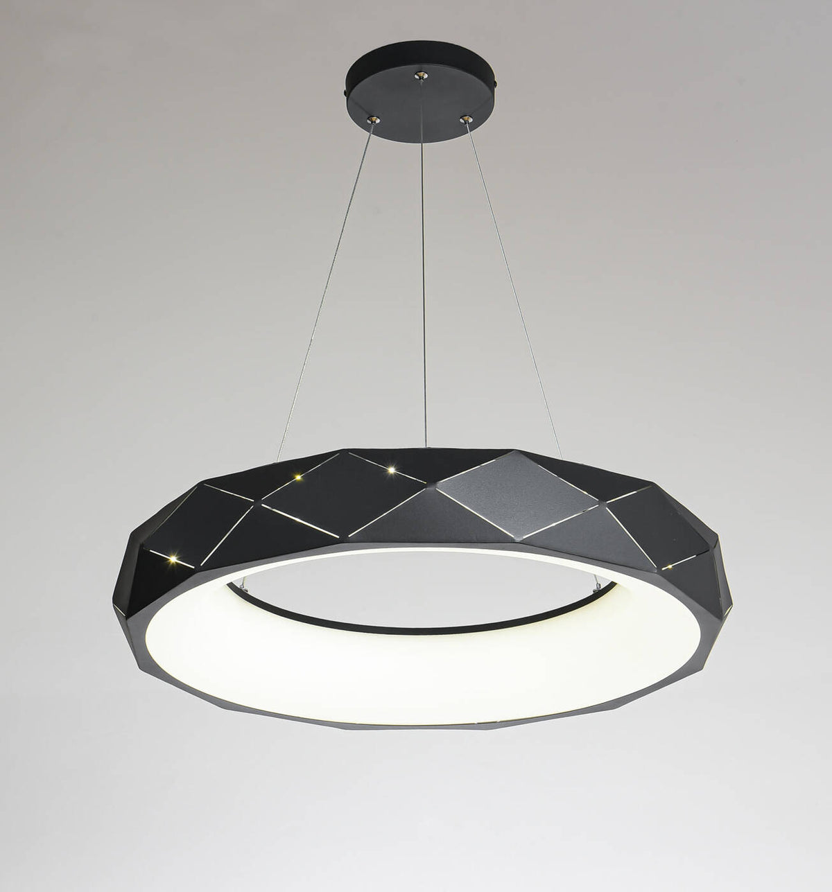 Lampa wisząca REUS LED czarna 60cm