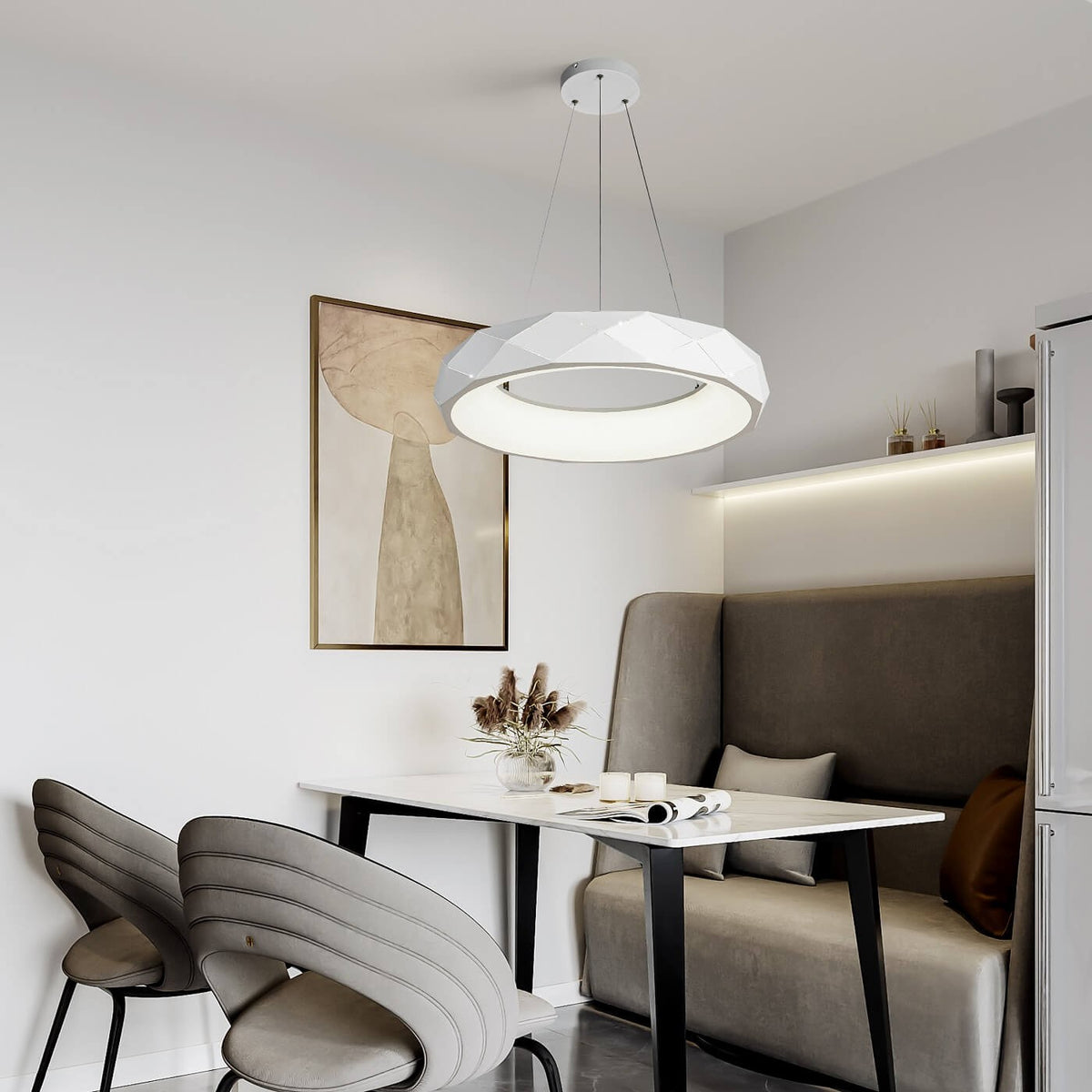 Lampa wisząca REUS, biała, 36W LED, barwa neutralna 4000K