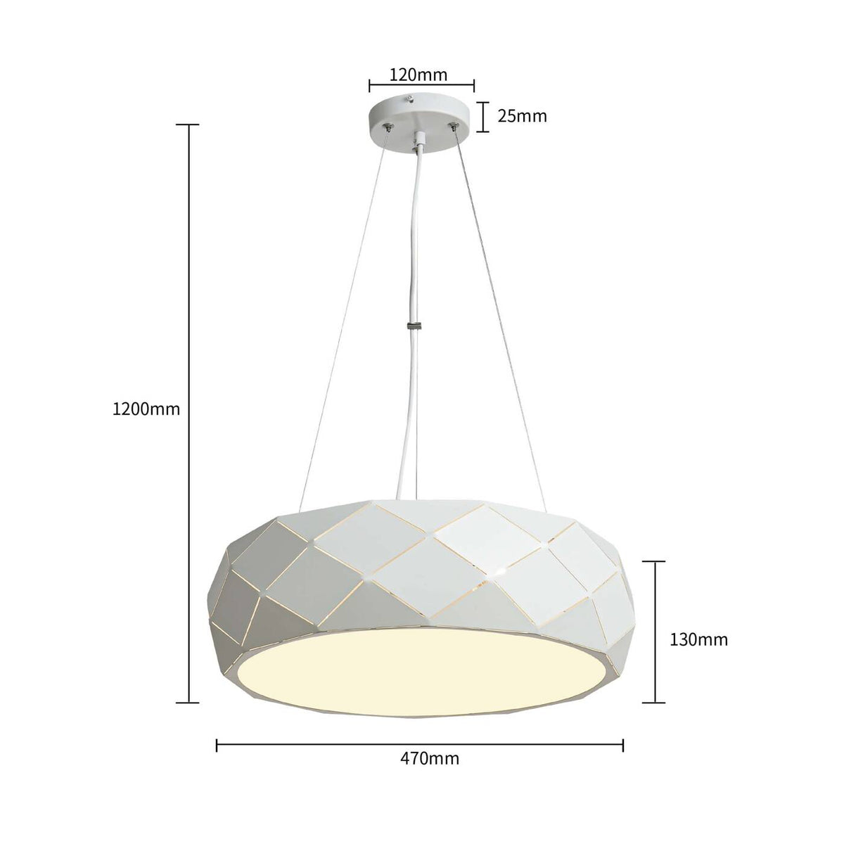 Lampa wisząca REUS biała 47cm