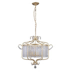 Lampa wisząca RINALDO śr. 66cm 6xE14 | srebrny szampański/transparentny