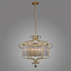 Lampa wisząca RINALDO śr. 66cm 6xE14 | srebrny szampański/transparentny