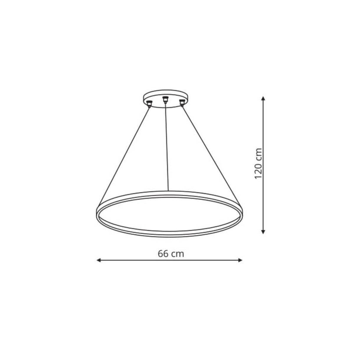 Lampa wisząca RING M 66cm 35W LED barwa zmienna CCT | czarny