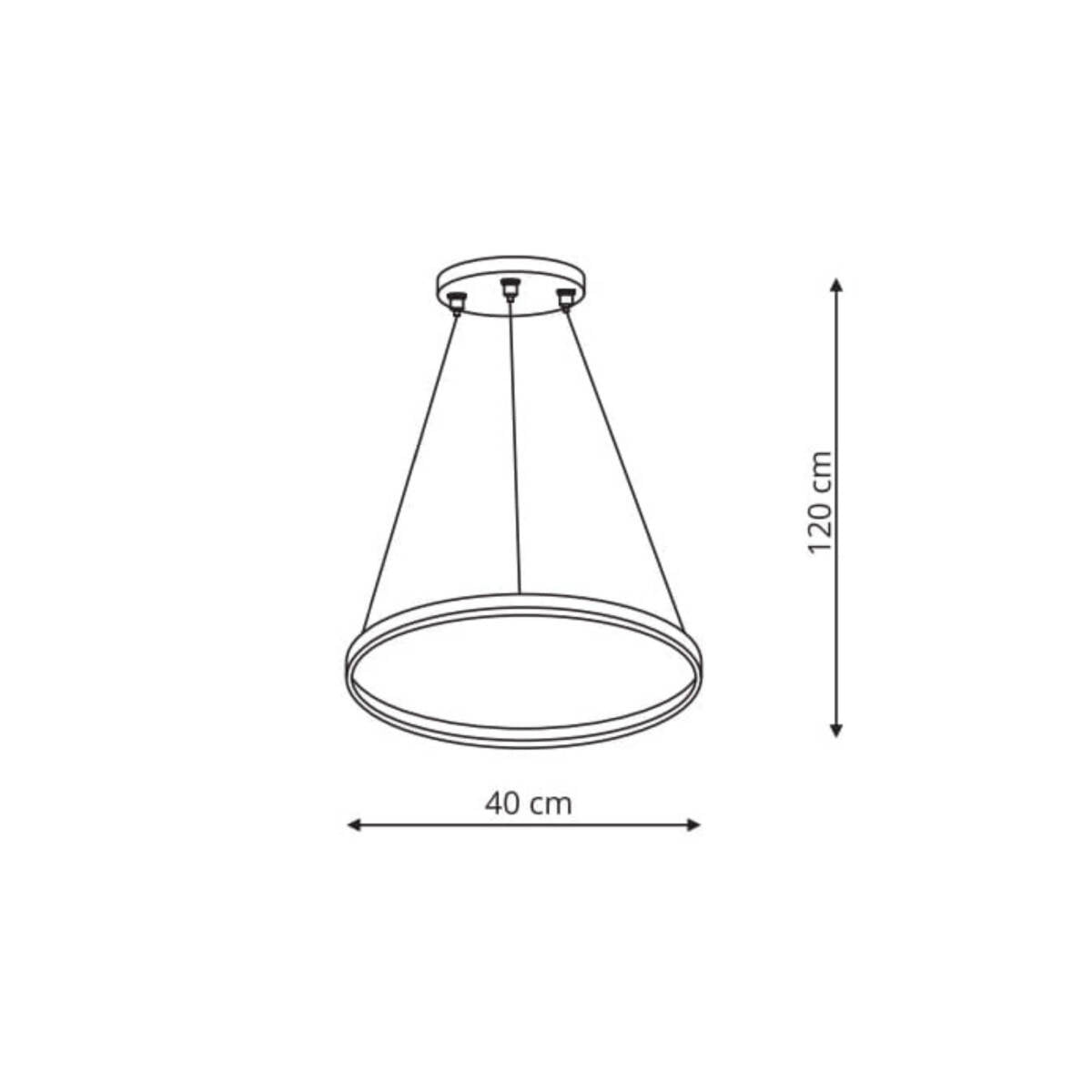Lampa wisząca RING S 40cm 22W LED barwa zmienna CCT | czarny