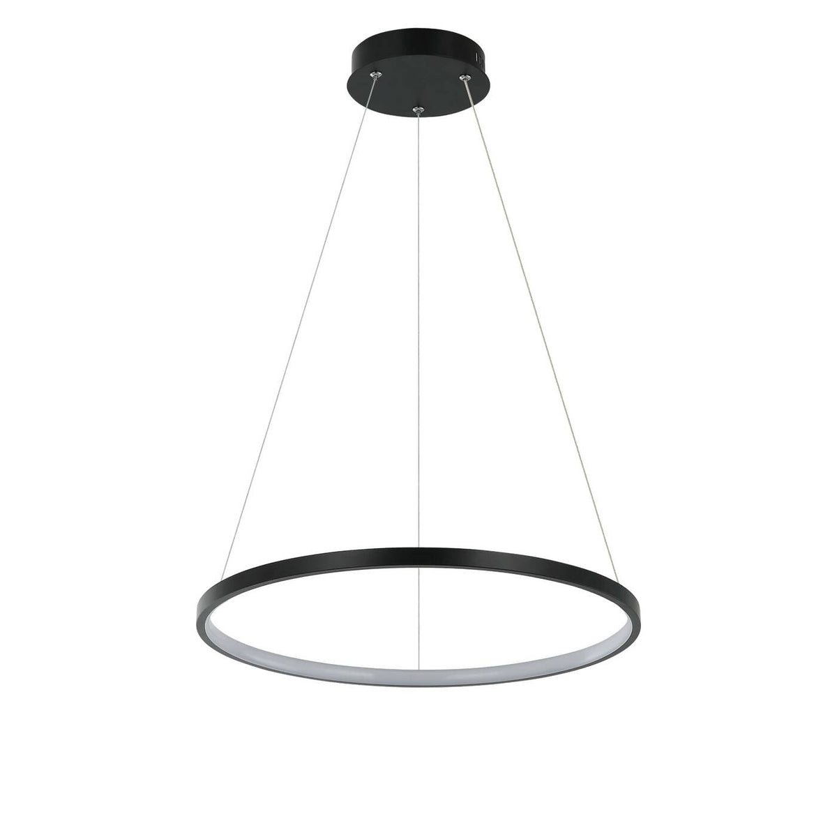 Lampa wisząca RING, mała, czarna, 24W LED, barwa ciepła 3000K