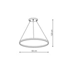 Lampa wisząca RING, średnia, czarna, 40W LED, barwa ciepła 3000K