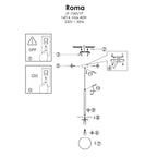 Lampa wisząca Roma 1, złota z białym kloszem, 1x40W E14