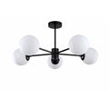 Lampa wisząca Roma 5, czarna z białymi kloszami, 5x40W E14