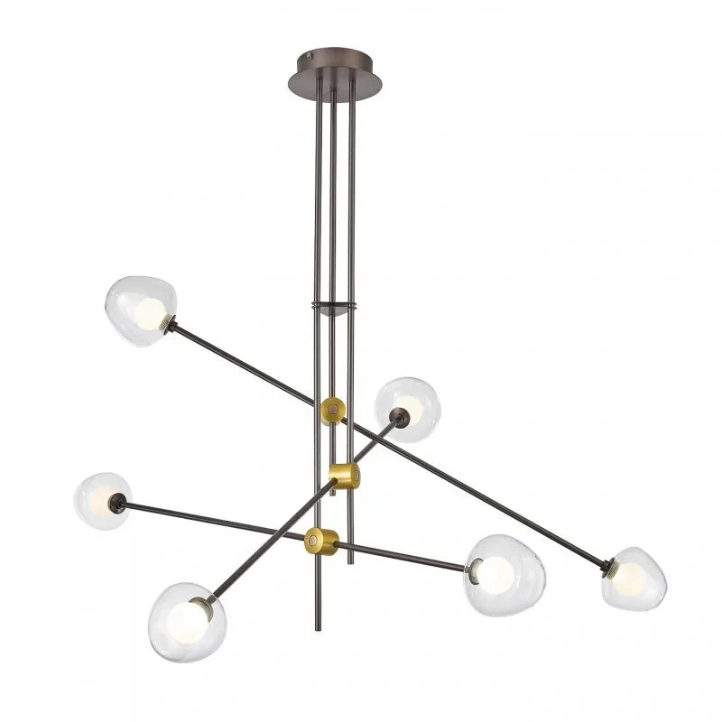 Lampa wisząca Romily śr. 97cm 4W 6xLED ciepła biel 3000K | kawowa