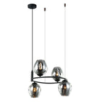 Lampa wisząca Roxane śr. 54cm 4xE27 | czarny/dymiony grafitowy