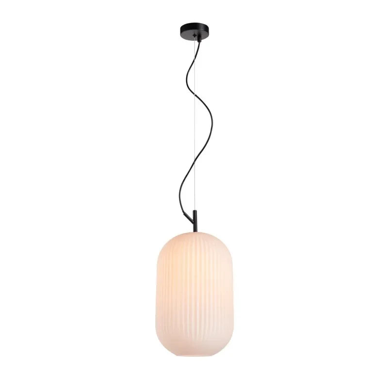Lampa wisząca Rues śr. 25cm E27 | czarny/biały