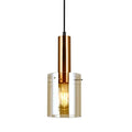 Lampa wisząca SARDO z dymionym kloszem śr. 13cm E27 | czarny/mosiężny