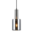 Lampa wisząca SARDO z dymionym kloszem śr. 13cm E27 | nikiel/satyna