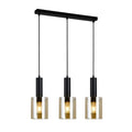 Lampa wisząca SARDO z dymionym kloszem wys. cał. 100cm 3xE27 | czarny