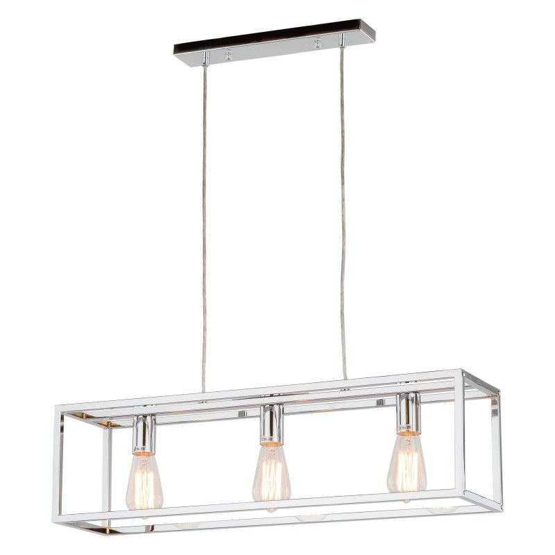 Lampa wisząca SIGALO dł. 73cm 3xE27 | chrom
