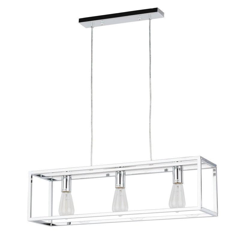 Lampa wisząca SIGALO dł. 73cm 3xE27 | chrom