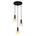 Lampa wisząca Santia z dymionym kloszem wys. cał. 94,5cm 3xE27 | czarny