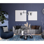 Lampa wisząca Servio dł. 91cm 3xE14 | czarny/grafitowy