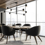 Lampa wisząca Snow 8 czarna 8xGU10
