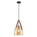 Lampa wisząca Solta śr. 20cm E27 | czarny/bursztynowy
