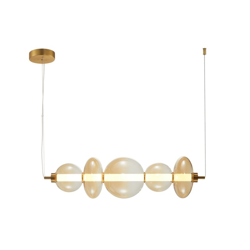 Lampa wisząca Sonte dł. 75cm 40W LED barwa ciepła 3000K | antyczny brąz/bursztynowy
