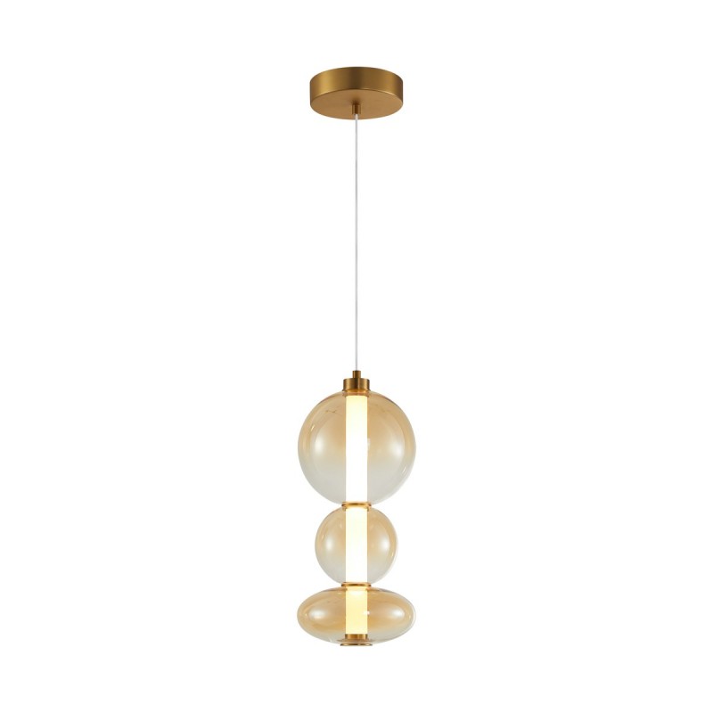 Lampa wisząca Sonte wys. 46cm 24W LED barwa ciepła 3000K | antyczny brąz/bursztynowy