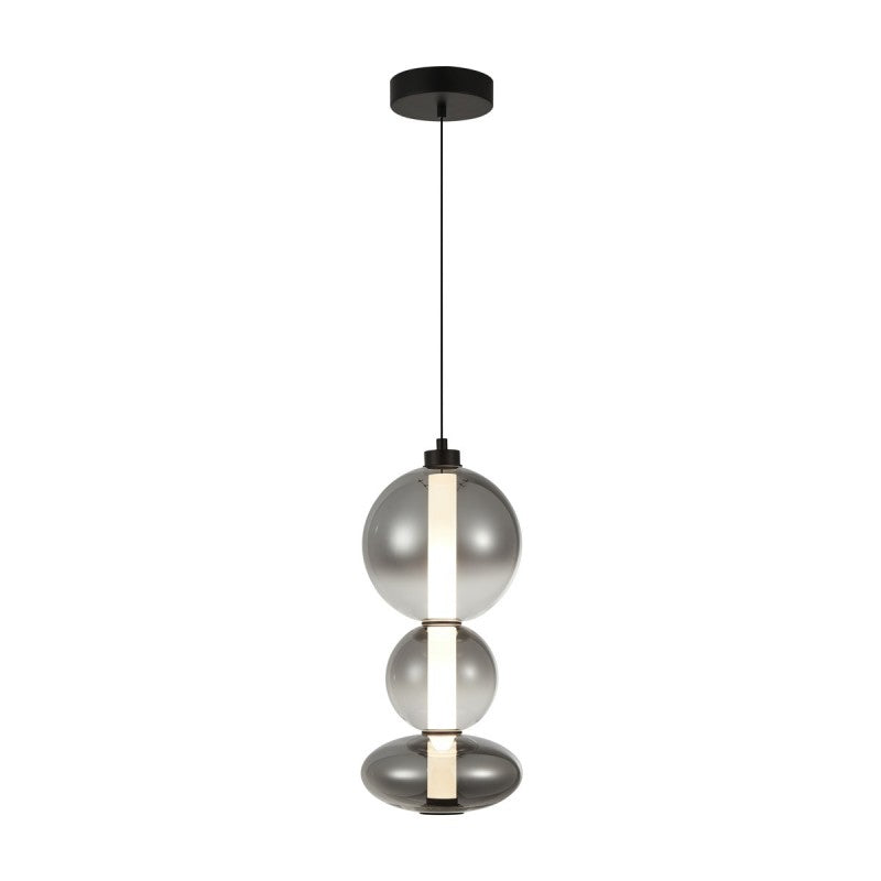 Lampa wisząca Sonte wys. 46cm 24W LED barwa ciepła 3000K | czarny/dymiony
