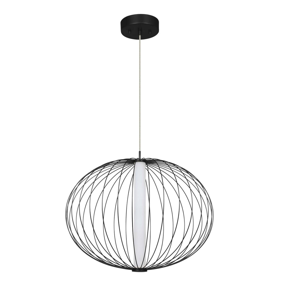 Lampa wisząca TREVISO, mała, czarna, 18W LED, barwa ciepła 3000K