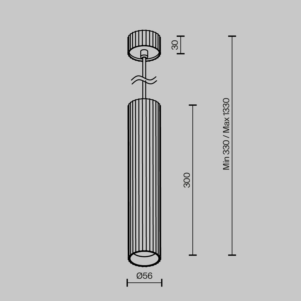 Lampa wisząca Technical Calipso IP20 1xGU10 P106PL-01-GU10-B | Czarny