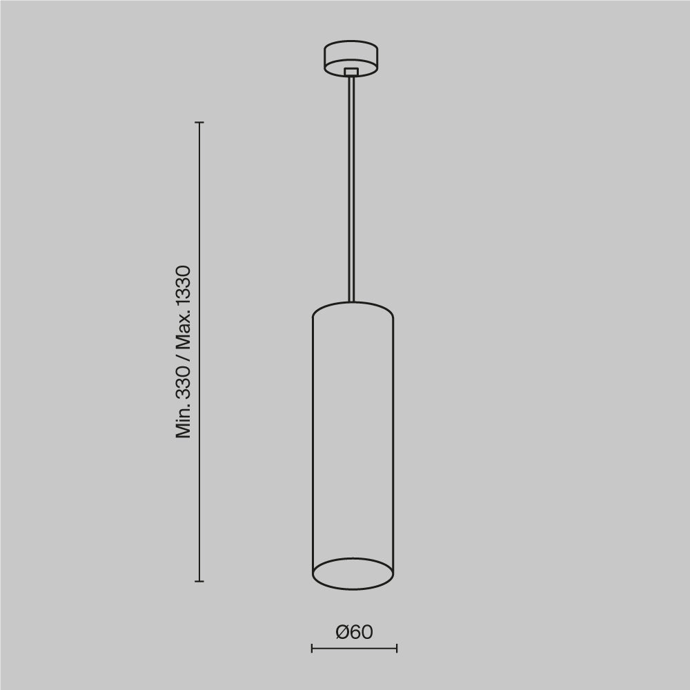 Lampa wisząca Technical Focus IP20 1xGU10 P075PL-01MG | Matowe złoto