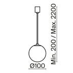 Lampa wisząca Technical Luna IP20 x P039PL-5W4K-10-B | Czarno-biały