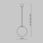 Lampa wisząca Technical Luna IP20 x P039PL-5W4K-10-B | Czarno-biały