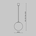Lampa wisząca Technical Luna IP20 x P039PL-5W4K-20-B | Czarno-biały