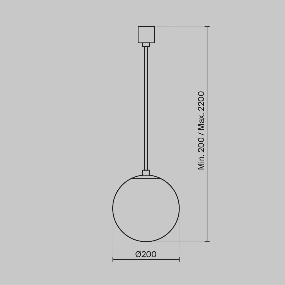 Lampa wisząca Technical Luna IP20 x P039PL-5W4K-20-B | Czarno-biały