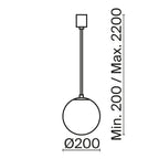 Lampa wisząca Technical Luna IP20 x P039PL-5W4K-20-B | Czarno-biały