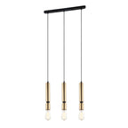 Lampa wisząca Torla dł.49cm 3xE27 | czarny/mosiężny