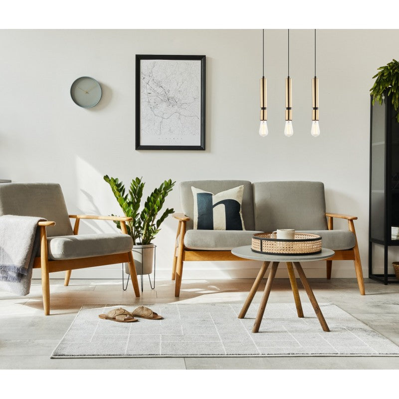 Lampa wisząca Torla dł.49cm 3xE27 | czarny/mosiężny