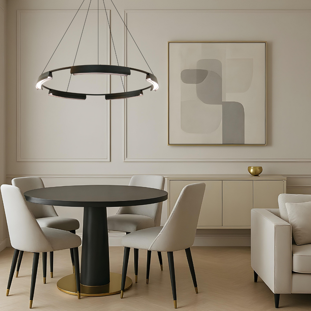 Lampa wisząca Tura 60 cm czarna LED CCT