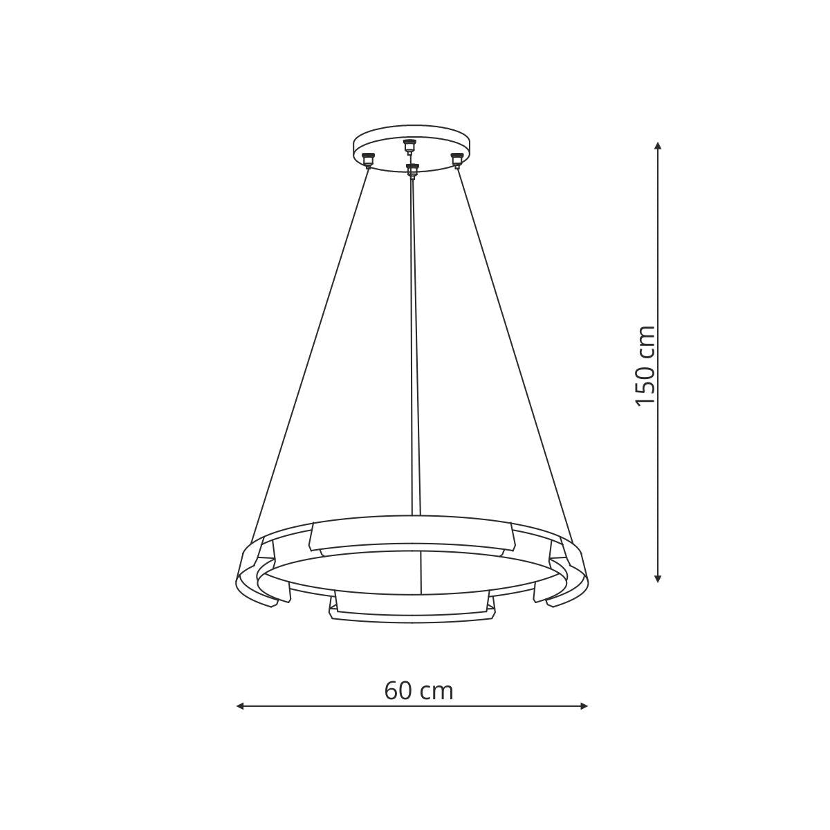 Lampa wisząca Tura 60 cm czarna LED CCT