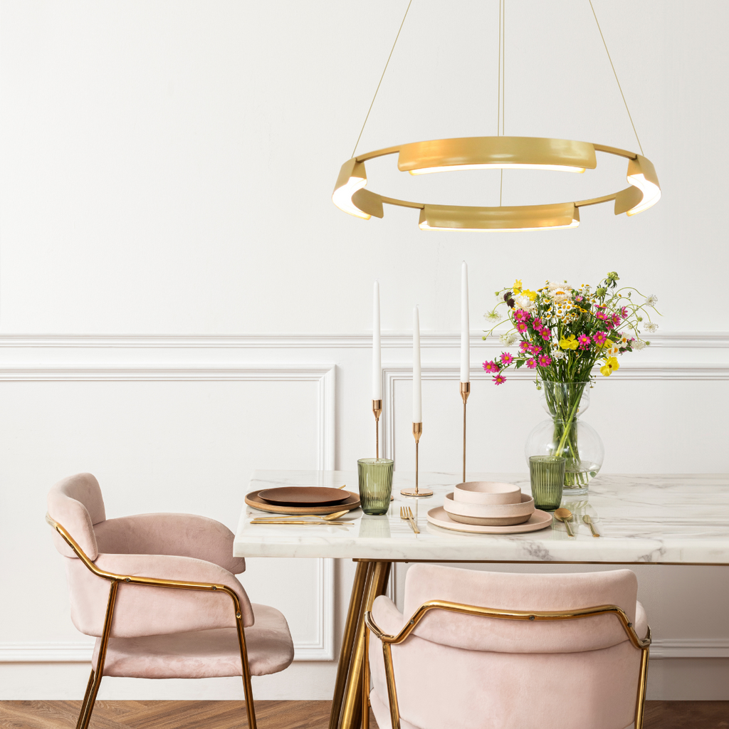 Lampa wisząca Tura 60 cm złota LED CCT