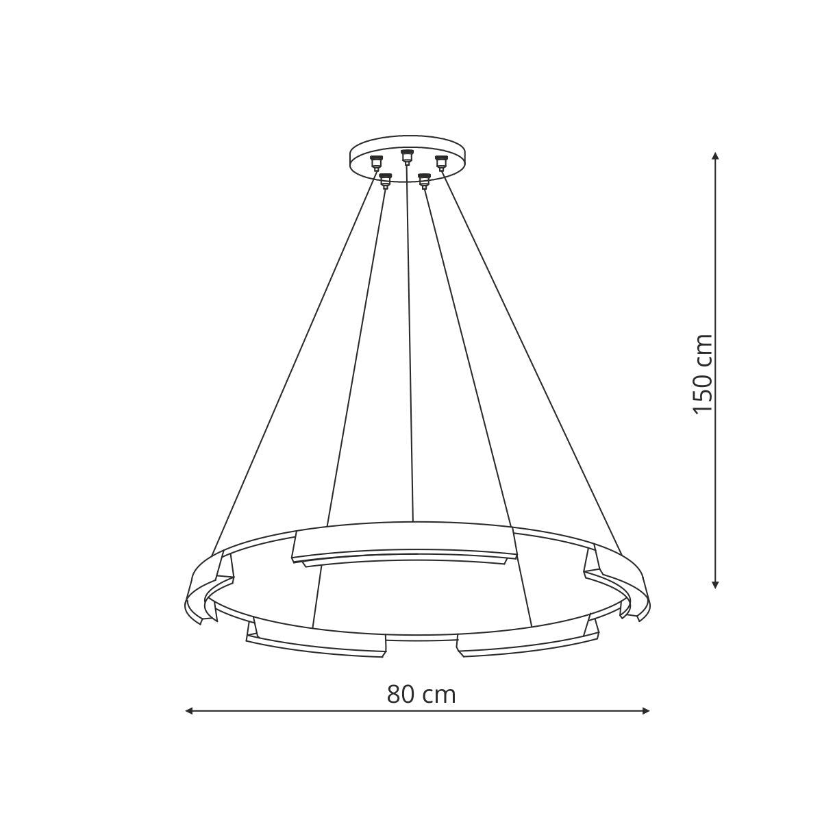 Lampa wisząca Tura 80 cm czarna LED CCT