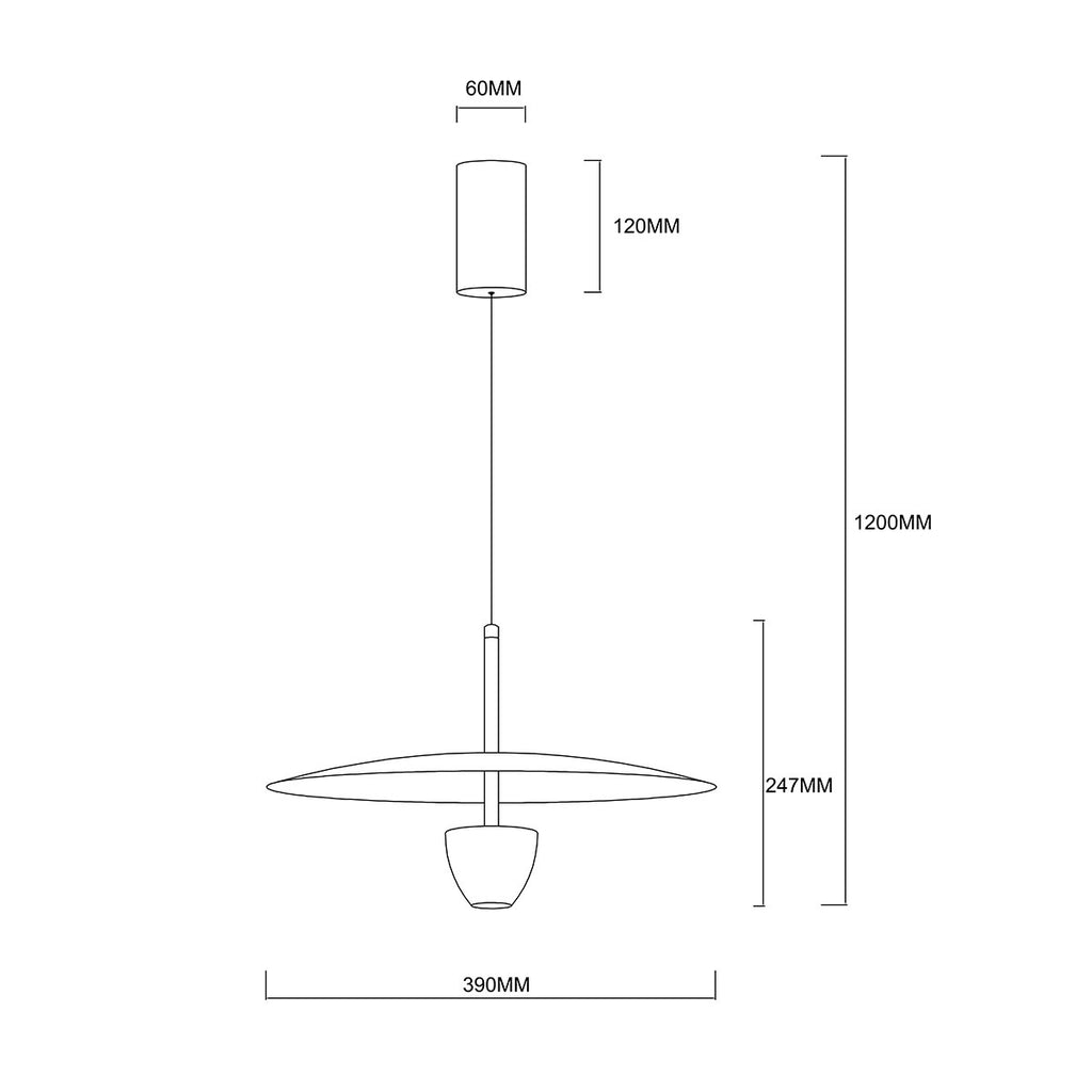 Lampa wisząca Ufo M czarna LED CCT