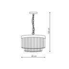 Lampa wisząca VETRO, złoty/transparentny, 5x40W E14