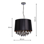 Lampa wisząca VIGO, chrom/czarny/złoty,  2x60W E27