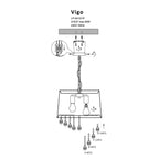 Lampa wisząca VIGO, chrom/czarny/złoty,  2x60W E27